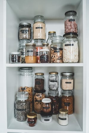 kitchen pantry with spices